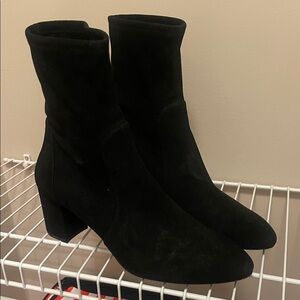 Stuart Weitzman Black Suede Heeled Boots